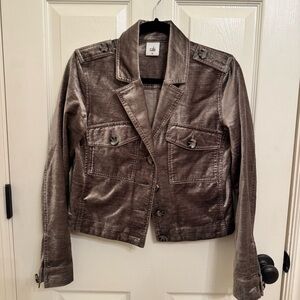 Cabi Sunday Topper Velvet Jacket XS in Taupe Brown style 3377